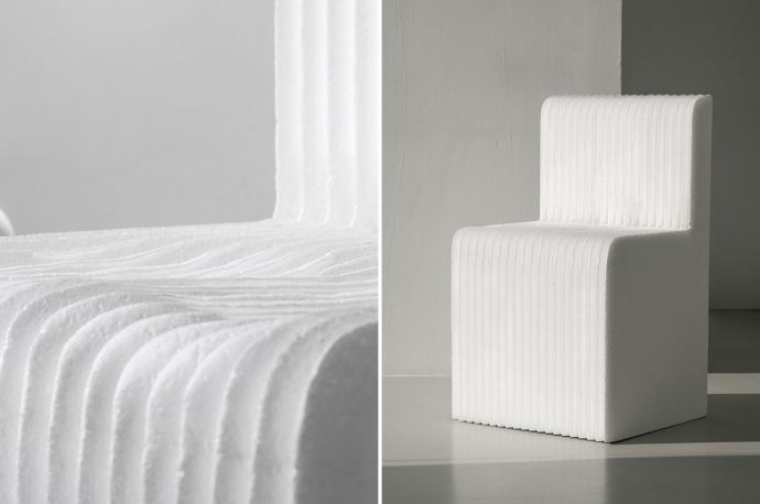 This Styrofoam chair is designed to replace your trusty lounger by adapting to your body shape over time!