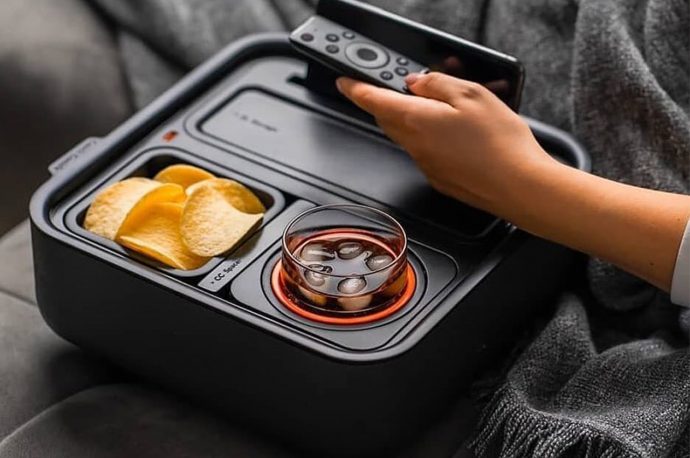 This no-spill couch buddy with a gyroscope is your ultimate weekend essential!