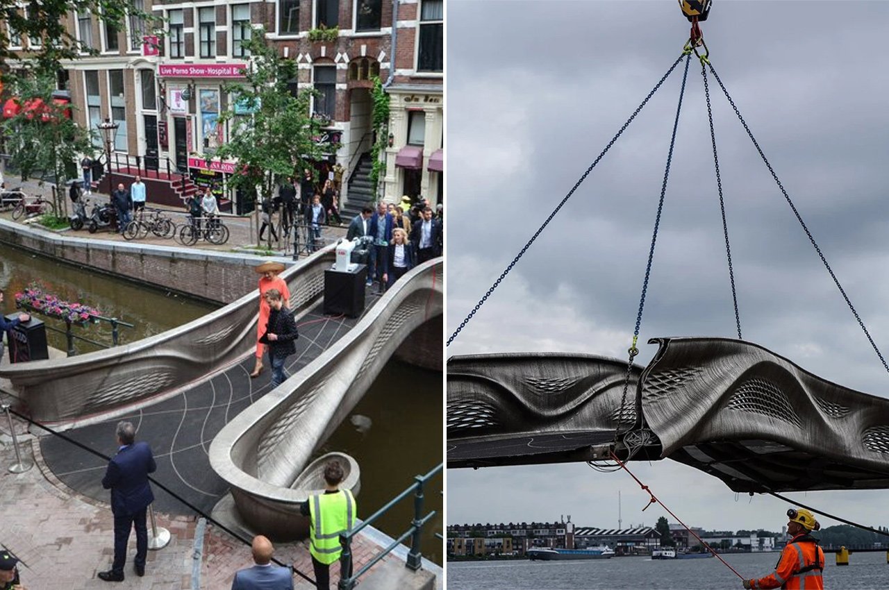 World's first stainless steel bridge links Amsterdam's past and future in its red-light district! - Yanko Design