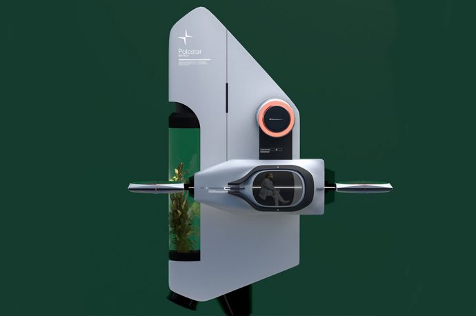 This Polestar-inspired aircraft mobility design features a built-in greenhouse to resolve deforestation issues!