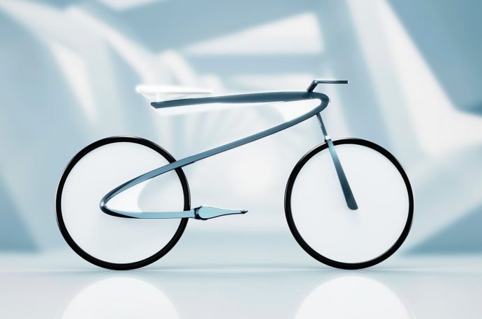 This hubless e-bike perfectly balances an artist’s brush stroke with sleek aerodynamic design