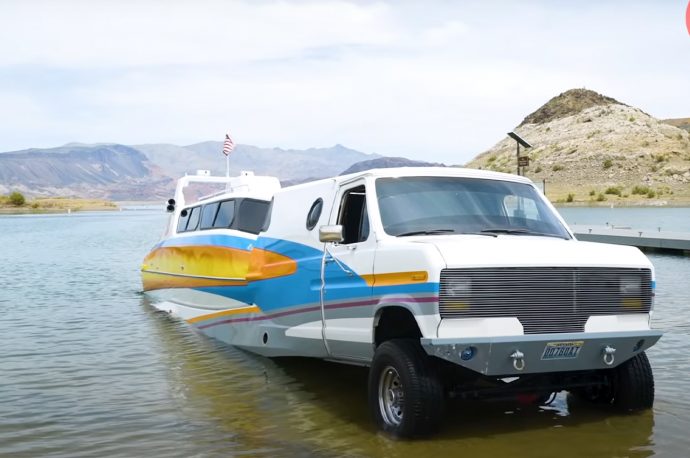 This rare ‘Boaterhome’ from the ’80s is half-camper, half-boat hybrid designed for both land and water!