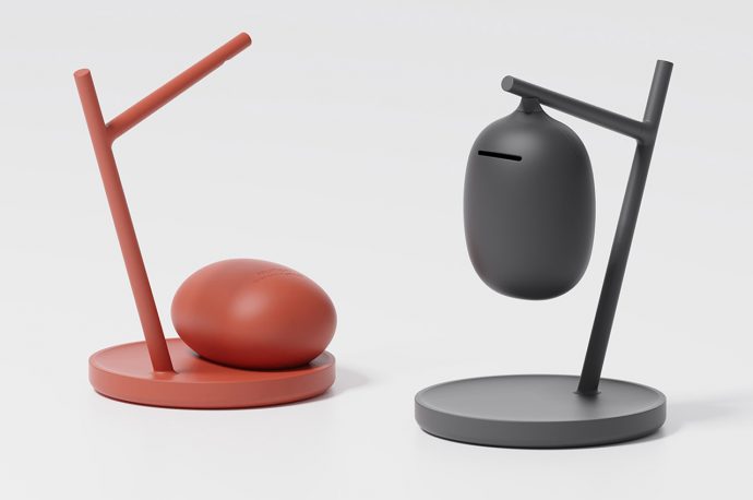 This minimal money bank’s design takes “low-hanging fruit” very literally!
