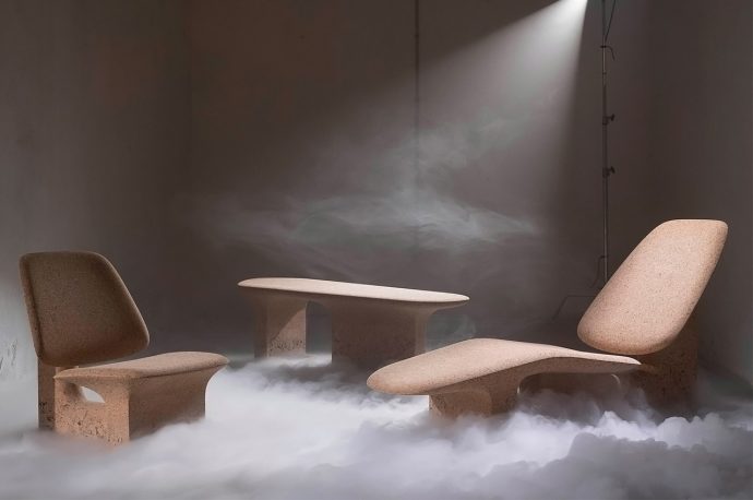 This sustainable furniture collection is made from burnt cork!