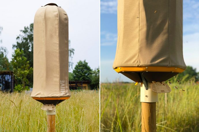 This sustainable beehive is designed to replicates the microclimate of the bee’s natural habitat!