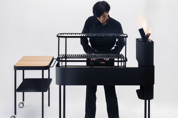 This Japanese wood-fired BBQ grill is a modern, minimal tool every cook wants!