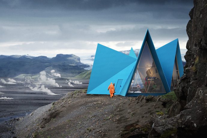 This prefab glamping cabin can be flat-packed to provide a cozy oasis when trekking in extreme weather!