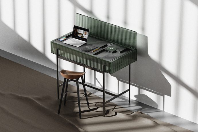 This multifunctional desk features entertainment and work modules to help you switch off from work mode