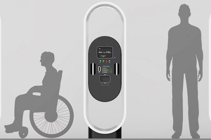 This Dyson-inspired inclusive ticket machine adjusts its height, increasing convenience for its users!