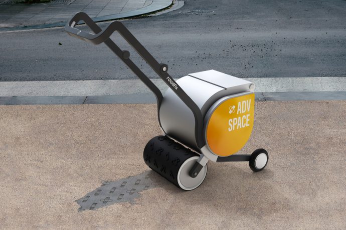 Roadfix fills potholes with concrete and advertisements