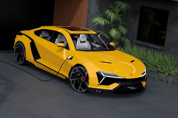 The Lamborghini Navetta Volante concept is what you get when the Italians decide to make their version of the Tesla Model S