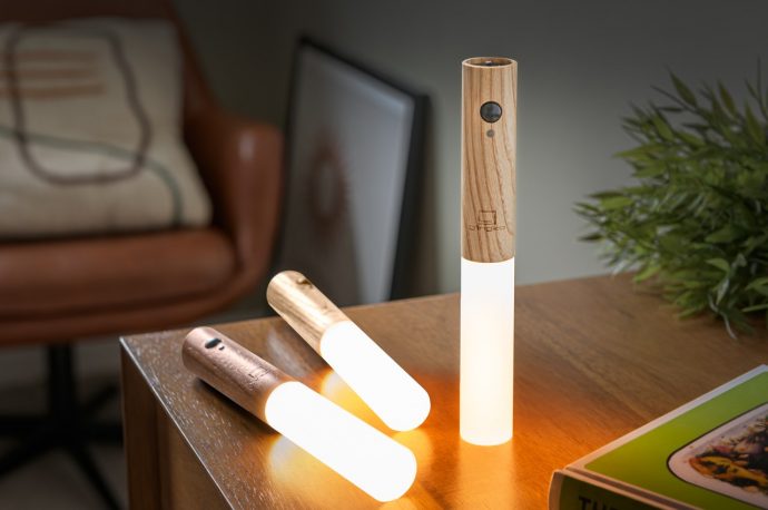 These Minimalist baton-shaped lamps come with magnetic wall mounts – like a modern reinterpretation of medieval torches