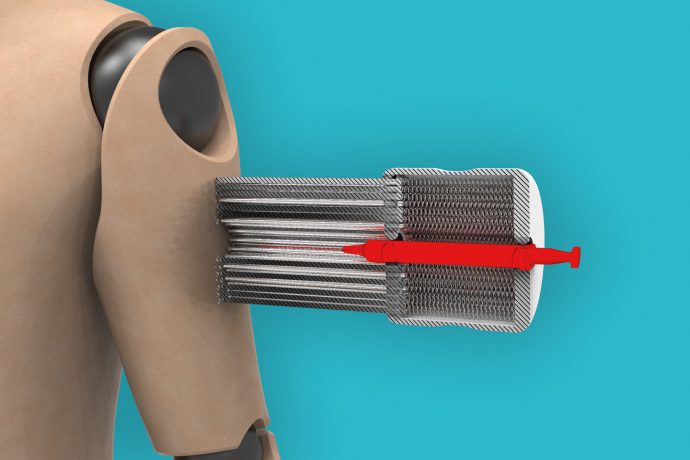 This Dyson Award-winning injection-accessory may look terrifying, but it helps reduce your pain response while taking a jab