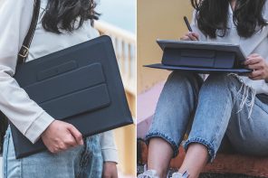 This ergonomic laptop stand doubles as a sleeve for your most valuable gadget!