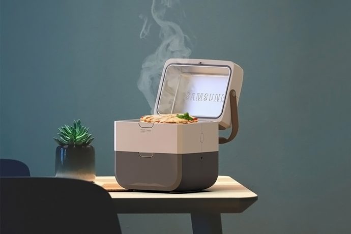 This portable Samsung oven concept is designed to warm or cook your food on the go!
