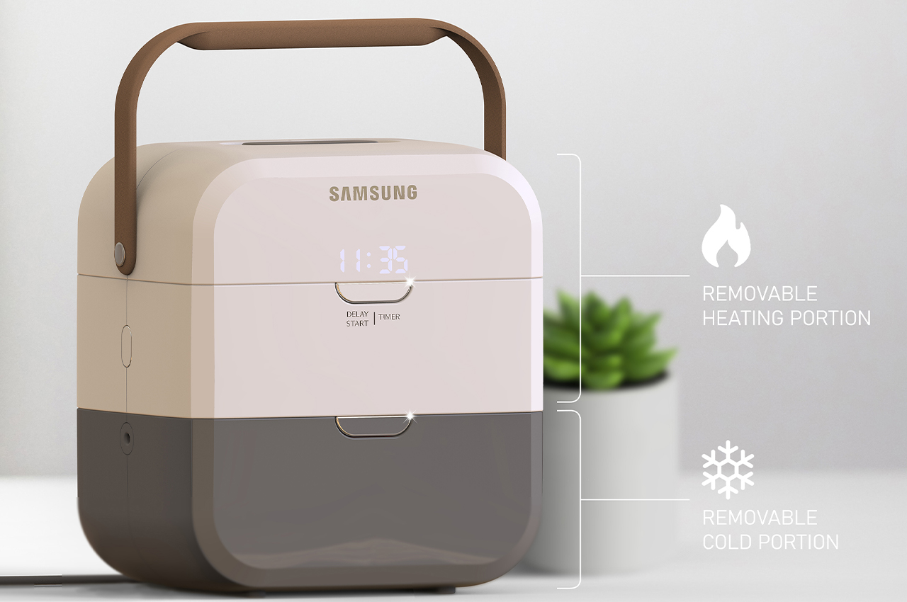 This portable Samsung oven concept is designed to warm or cook
