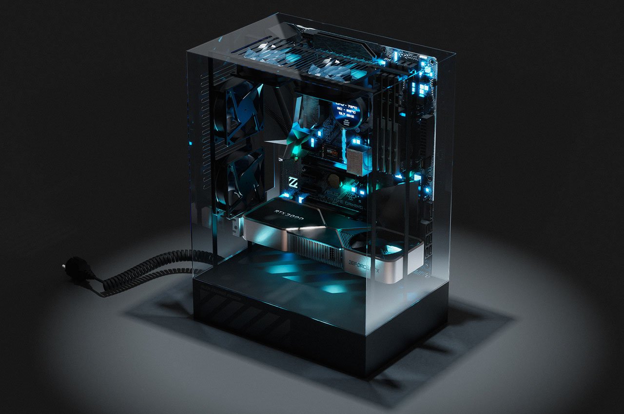 This sci-fi transparent PC case is a hypnotic symphony of beastly