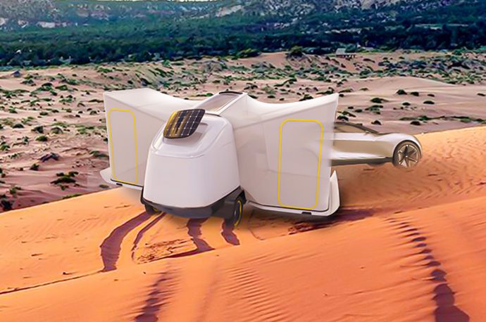 This self-sustainable expanding trailer is a complete solution designed for urban nomads