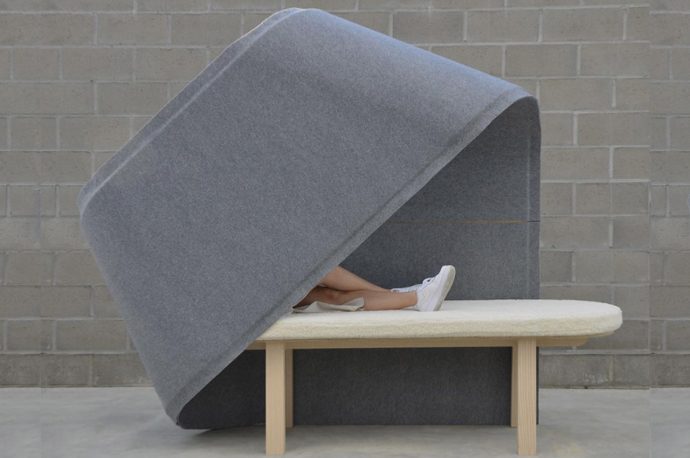 Meet this introvert-friendly semi-enclosed chaise lounge chair that doubles as a private resting area for public spaces!