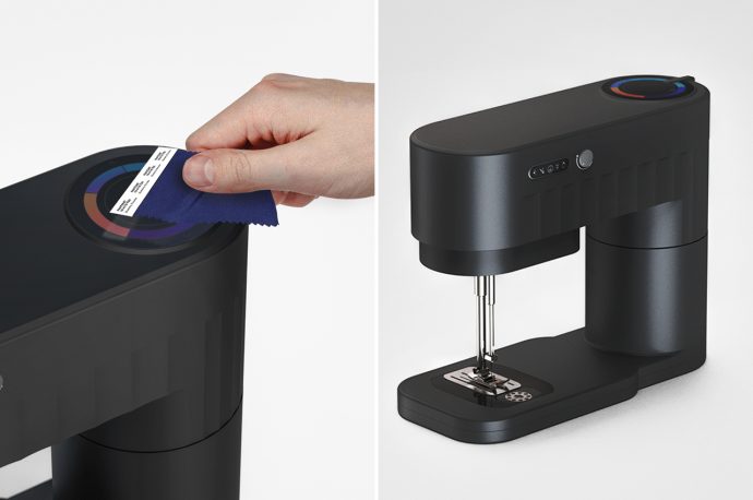 This multifunctional sewing machine uses color detection sensors to print new thread on-demand in any color!
