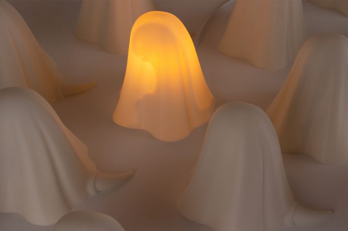 This tiny little dinosaur hiding in this lamp adds the perfect Halloween-y vibes to your home