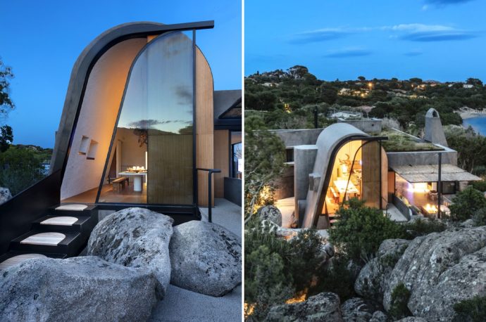 This cliffside villa built in harmony with nature brings out the coastal mountain’s environmental beauty!