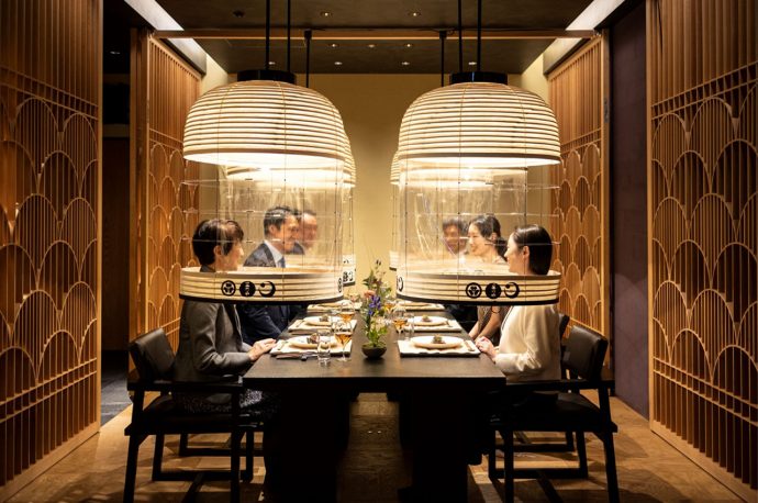 Tokyo’s hotel designs new pandemic-era dining experience with transparent lanterns for guests to enjoy a face mask-free dinner!