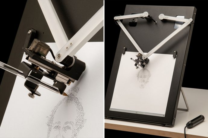 This automated robotic arm is actually an unconventional photo booth that draws your portrait!