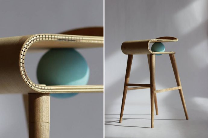 This wooden stool integrates a bouncy ball into its design so you stay active while sitting and working!