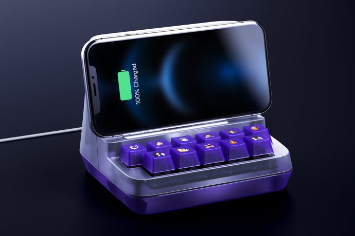 This funky wireless charger with Twitch emote keys lets you react to livestreams as your phone charges