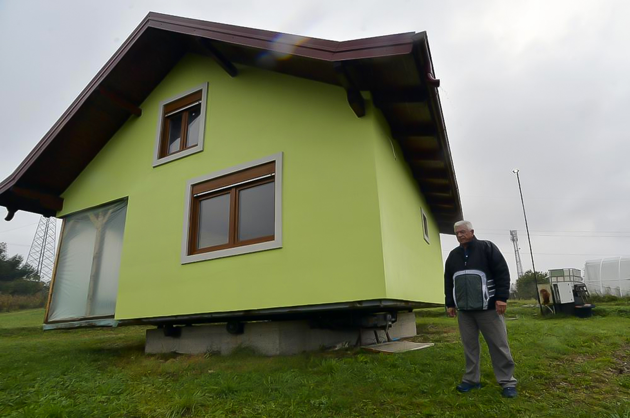Bosnian man builds a spinning home for his wife that can complete a full rotation in only 22 seconds!