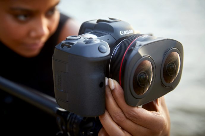 Canon’s INSANE new camera lens features two side-by-side fisheye lenses for recording 8K AR and VR footage