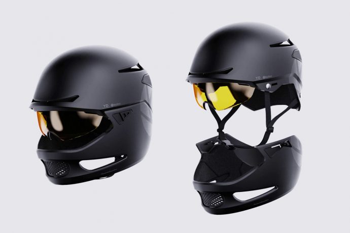 ‘Modular Cycling Helmet with a full-face attachment for motorbikes’ secures Silver at the YD x KeyShot Design Challenge