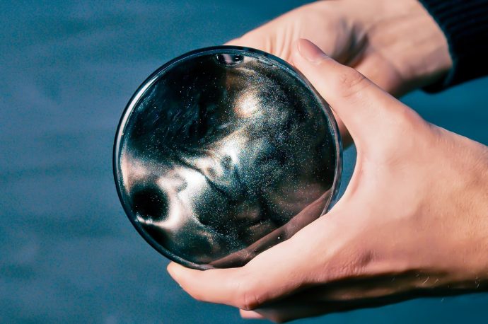 Snowglobes belong in the 1990s. This kinetic disc uses ferrofluids to create beautiful liquid patterns instead.
