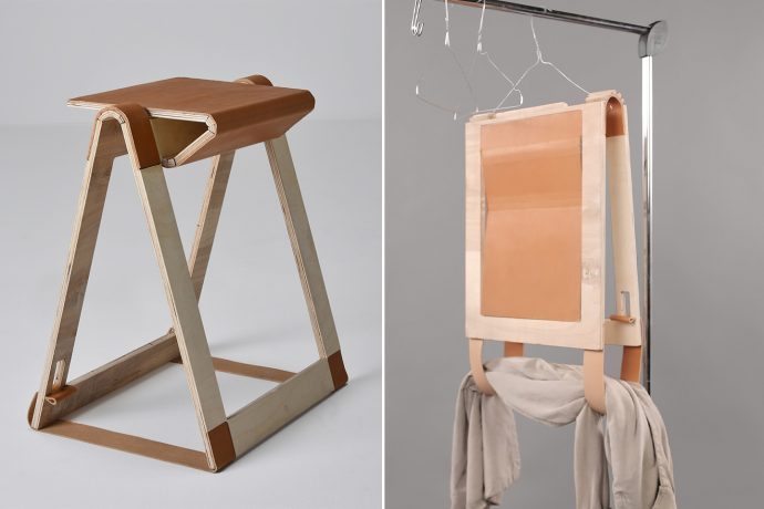 This folding chair is inspired by origami and can be literally hung like clothes on a hanger!