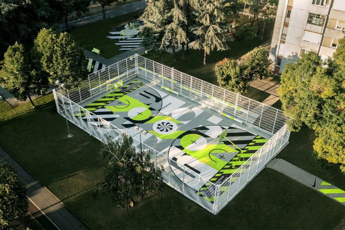 This Nike playground is constructed with 20,000 upcycled sneakers!