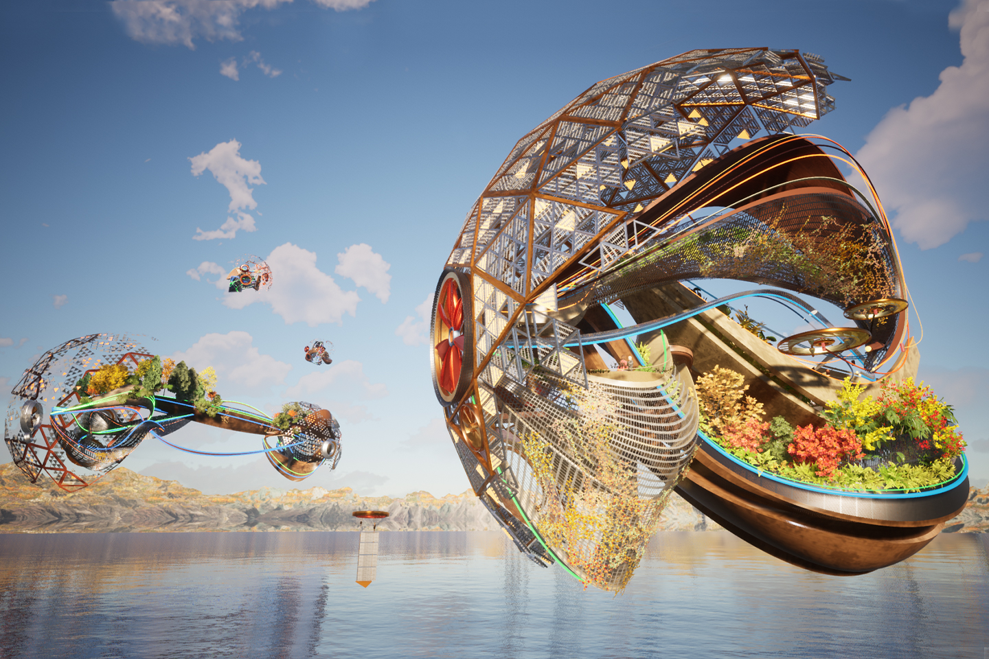 This floating habitat concept captures carbon from the air and converts it into electricity!