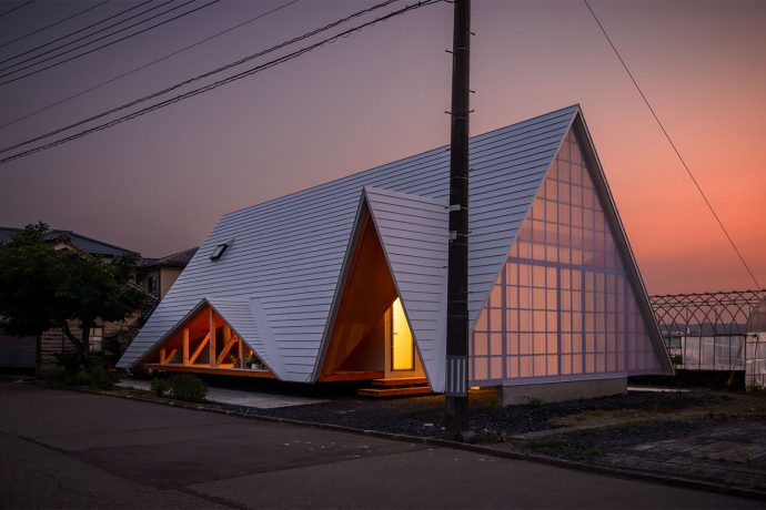 This Japanese A-frame structure looks like a cozy Ghibli movie home got a modern yet minimal makeover!