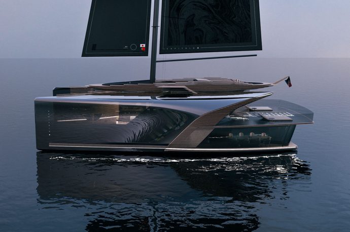 This transparent hull Pininfarina Capitolo catamaran oozes luxury + airiness for leisure in style