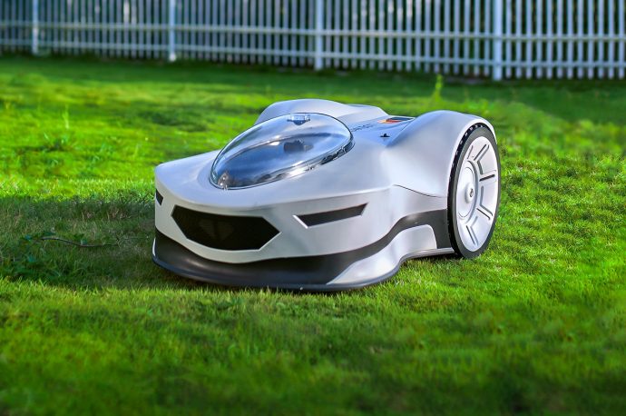 This miniature self-driving car is actually a futuristic lawn-mower and autonomous security robot