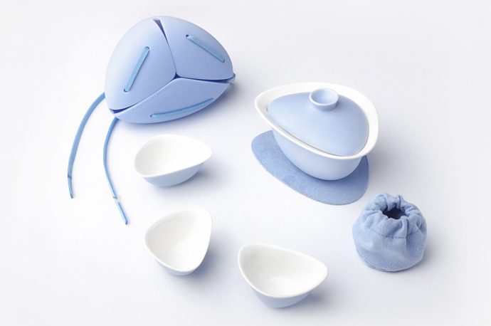 A silicone carrying case keeps this handcrafted tea set safe for an impromptu tea party anywhere!