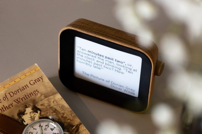 This innovative clock uses actual quotes from literature to tell the time!
