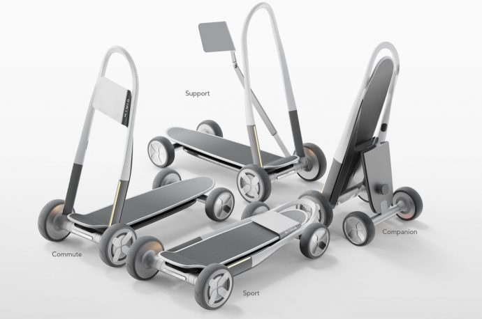 This skateboard’s modular form is designed to address the problem of our aging population