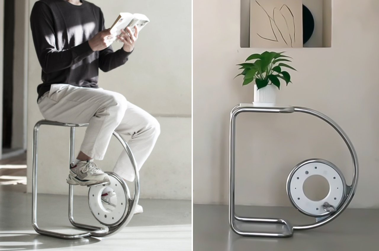 This space-saving exercise bike doubles as a functional yet stylish piece of furniture
