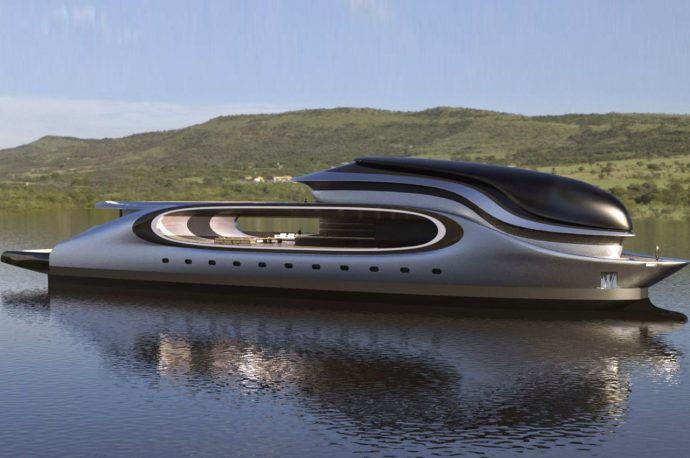 This superyacht with a gaping void in the middle is built for exploration in style