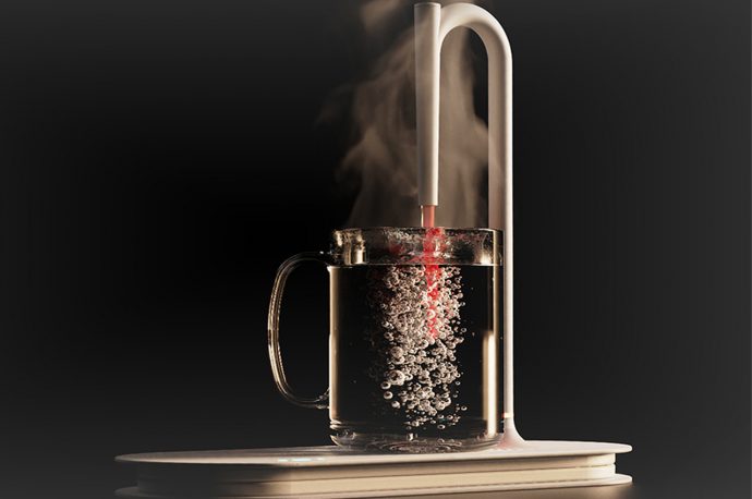 This compact water boiler concept features scheduled heating that can be controlled from your smartphone!