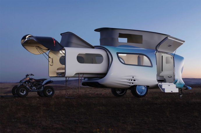 This whale-inspired camping trailer is feature-filled design for the ultimate family adventure!