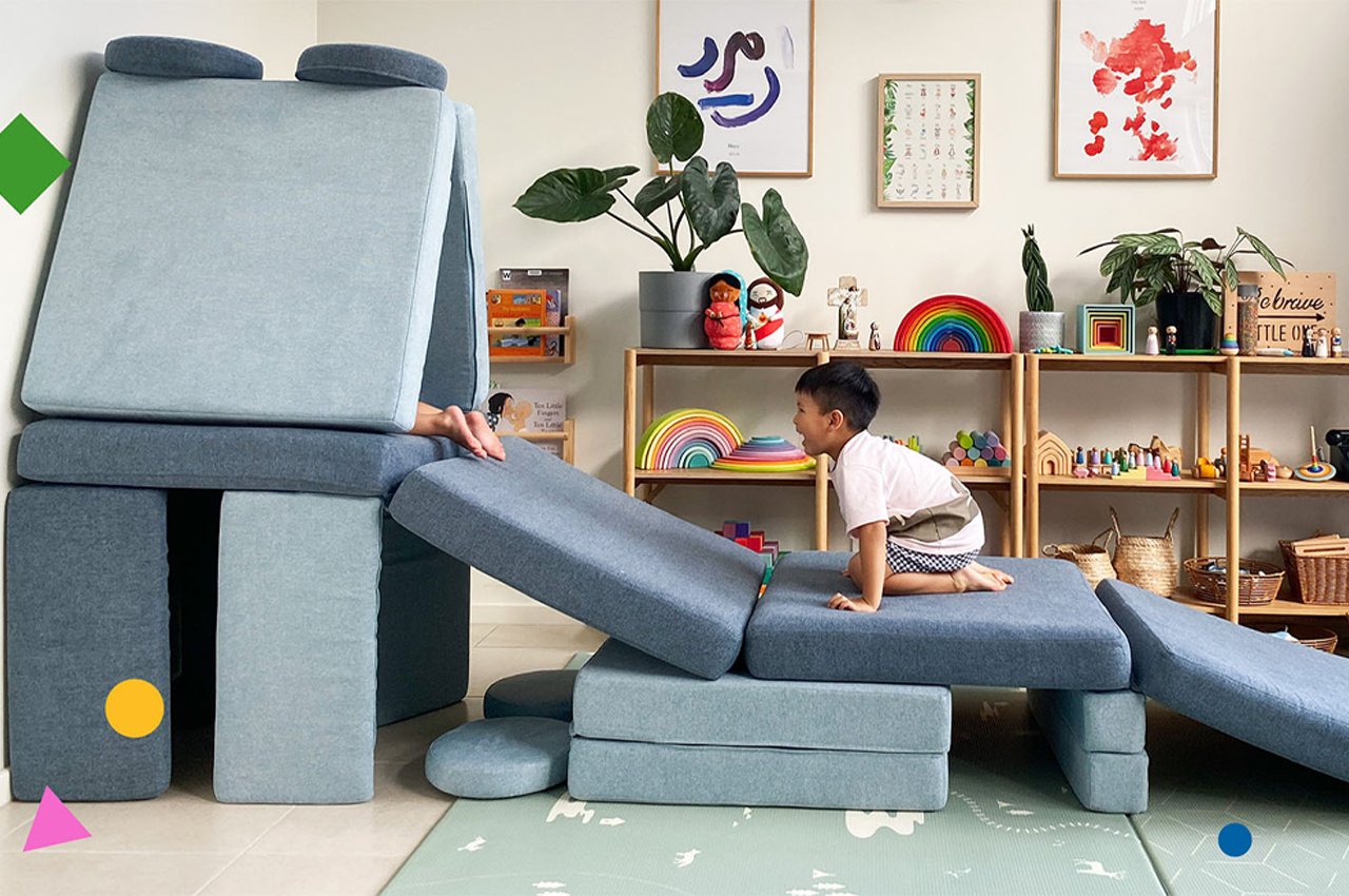 This modular furniture system designed for kids is built to be
