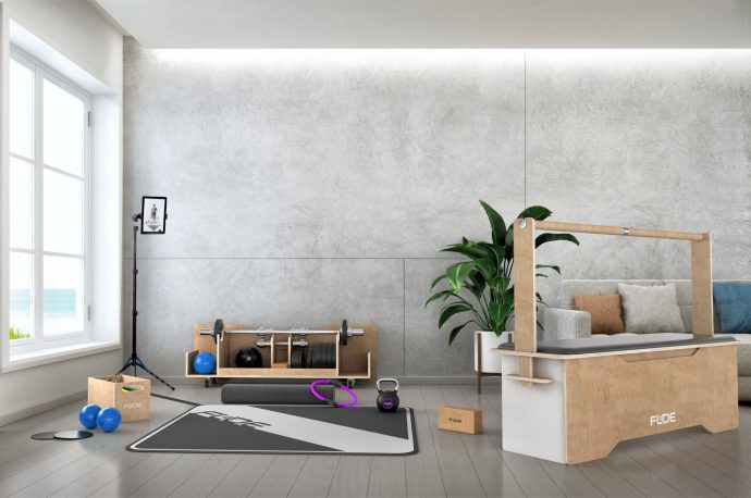 This fitness system brings the gym to your living room with a virtual coach and IKEA-inspired aesthetics!