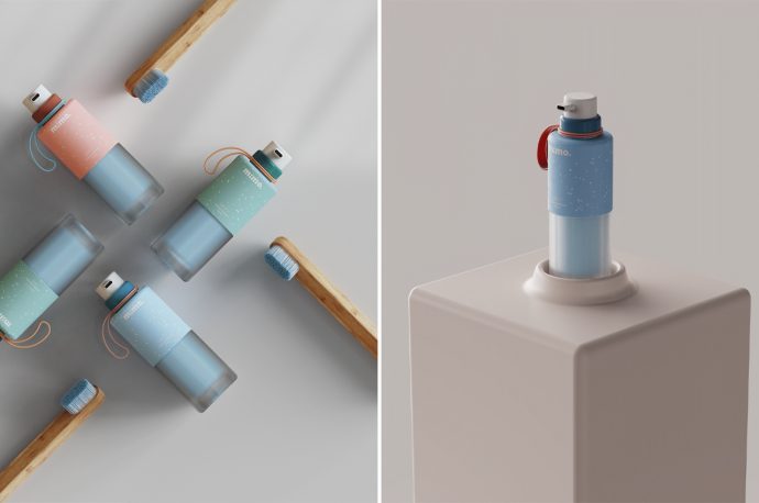 This refillable toothpaste container was designed to cut down the waste produced by conventional toothpaste tubes!